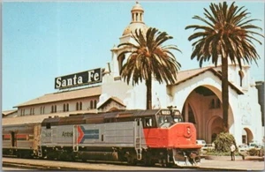 Tren postal vintage de San Diego California de los años 70 "AMTRAK 509" en el depósito de Santa Fe - Imagen 1 de 2