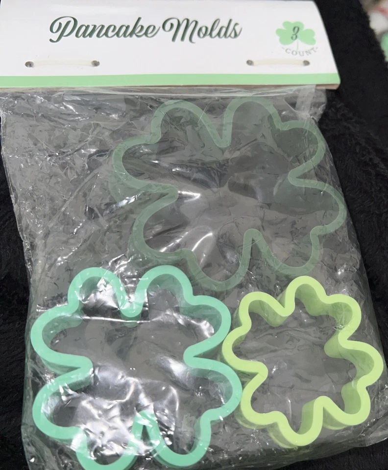 Trébol Trébol Silicona Moldes Verde Juego de 3 Panqueques Huevos Galletas Lote de 5 Foto 1 de 1