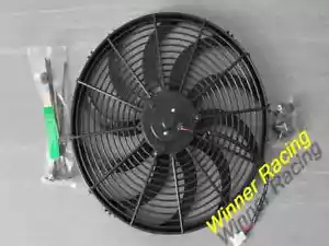 Ventilador eléctrico térmico de refrigeración por radiador delgado 24V 16" 160W 2700CFM y kit de montaje - Imagen 1 de 2