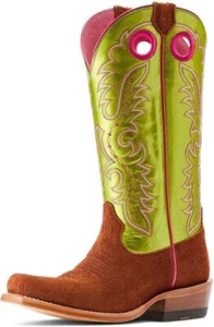 Ariat Women's Futurity Boon Western Boot, Cognac Roughout & Lime 10/11 New!!! - Picture 1 of 2
