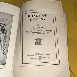"Vintage Book", Roads Of Destiny, O. Henry, 1918 Hardcover, (G) - Foto 1 di 12