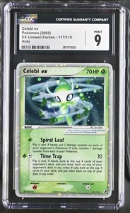 9 Celebi ex - EX Unseen Forces 117/105 - Secret Holo Rare TCG CGC PSA BGS - Picture 1 of 2