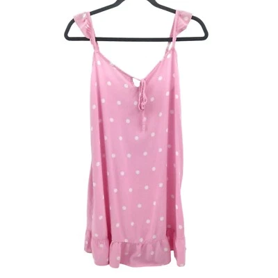 Soho Apparel Para Mujer Mediano Babydoll Camisón Vestido para Dormir Volantes Lunares Foto 1 de 4