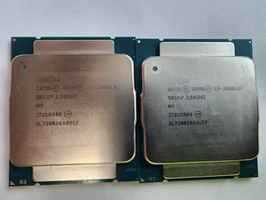 Lot 2 Intel Xeon E5-2680 v3 SR1XP 12 CORE 2.5GHZ SERVER PROCESSOR Matching Pair - Picture 1 of 3