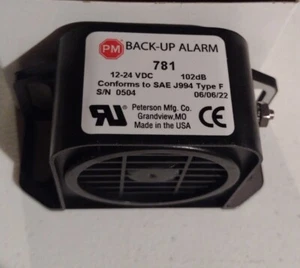 Peterson 781 Back-Up Alarm, 102 Decibels, 4in.X2.125in., Box - Picture 1 of 2