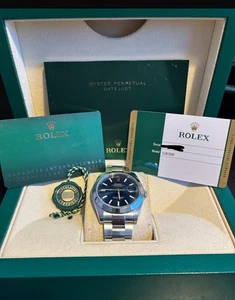 Rolex Datejust 41 126300 2023 Smooth Unworn Blue Baton Oyster Box And Papers - Picture 1 of 3