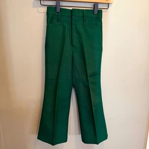 Vintage 70s MONTGOMERY WARD Boys Dress Pants 4-6 Yrs Slim Green Christmas Retro - Picture 1 of 10