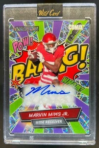 2023 Wild Card Alumination Draft Marvin Mims Jr. Comix Lasers Purple Auto #/4 - Picture 1 of 2