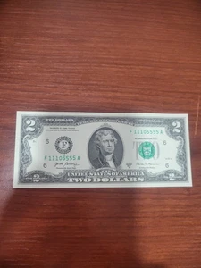 2017A - 2 $ Zwei Dollar Schein - F11105555A FANCY NOTE - Bild 1 von 19