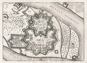 Mannheim Schloss Friedrichsburg Karte map Plan Kupferstich Merian 1640 - Bild 1 von 1