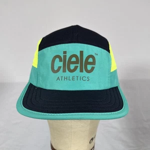 Cappello Ciele Atletica Berretto Strap Back Teal Giallo Neon Running Coolwick Mesh Uomo - Foto 1 di 9