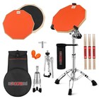 5Core Drum Practice Pad Set 12" Snare Drumming Stand 2 Sided Silent Drummer Kit