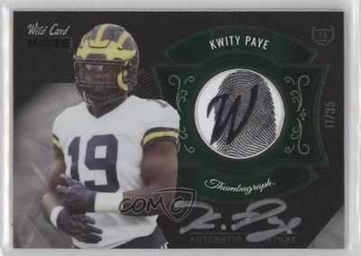 2021 MATTE ThumbAgraphs Black - Green Nameplate /35 Kwity Paye Rookie Auto RC - Image 1 of 2