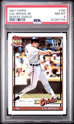 Topps Desert Shield #150 1991 Cal Ripken Jr. PSA 8 casi nuevo-como nuevo patio raro Foto 1 de 2