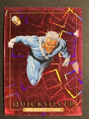 2024 Marvel Masterpieces 92 Platinum Pink Lasers Quicksilver #/992 - Image 1 of 3