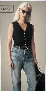J Crew Classic Vest Italian Bi Stretch Wool Black Size 8 Four Season $198 - Picture 1 of 11