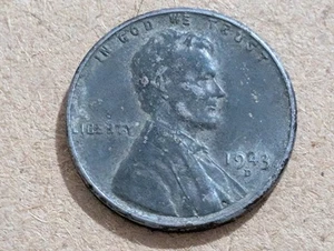 1943-D Lincoln Wheat Cent Steel - Actual Coin Shown - Circulated Uncertified  - Picture 1 of 2