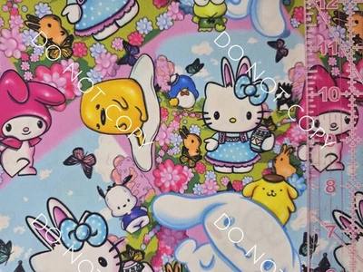 Custom 100% Cotton Woven Fabric Hello Kitty Easter By The 1/4 Yard 9x56 - Image 1 of 2
