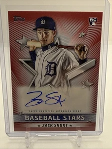 2022 Topps Zack Short Baseball Stars Red Auto /25 RC #BSA-ZS Detroit Tigers - Picture 1 of 2