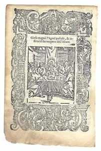 Stampa old print L'ultima Cena Gesù istituisce l'eucarestia A. Da Castello 1575 - Bild 1 von 2
