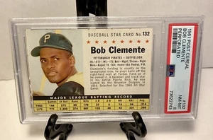 1961 Post Cereal - Roberto Clemente #132 - PSA 8 / Pop: 34 - Picture 1 of 3