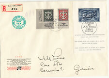 Schweiz 1945, MiNr.443/444 u. Block11 auf R-Brief.