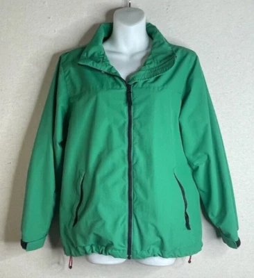Lands End Womens Jacket Full Zip Kelly Green Lined Polyester Nylon 6-8 Sz S READ - Image 1 of 4