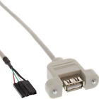 10x kabel połączeniowy USB 2.0, InLine, gniazdo montażowe A na złączu słupkowym, 0,6m