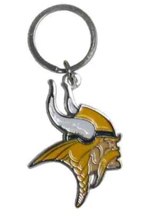 Minnesota Vikings NFL Metal Chrome Logo Cut Keychain Car Auto - Picture 1 of 1