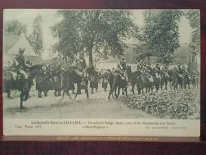 CPA 1914-1915 Belgique - Cavalerie belge dans une ville flamande du Front - Imagen 1 de 2