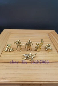 6pcs Solid Bronze Copper Statue Hand Carved Men Women Figurine 05 - Picture 1 of 5