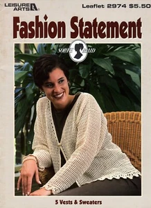 Fashion Statement 5 Vests & Sweaters to Crochet Leaflet 2974 NOS - Picture 1 of 4