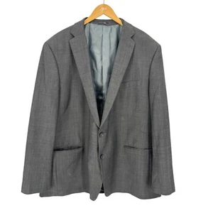 Claiborne Blazer Mens Size 52R Gray Herringbone Two Button Jacket Wool Blend - Picture 1 of 7