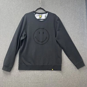 Pretty Green black Sweatshirt Mens XL Smiley Rave Summer Of Love Acid House - Picture 1 of 22