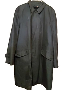 Trench cappotto Larini Cravenette foderato verde scuro con tasche resistente impermeabile 42 L - Foto 1 di 10