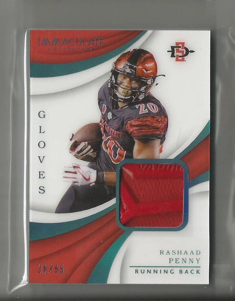 2018 Panini Immaculate Collection Collegiate Football Gloves Rashaad Penny #/55 - Image 1 of 1