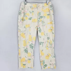 Pantaloni Chicos donna 2P panna giallo 00P stampa limone cargo cropped vita media casual - Foto 1 di 13