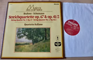 PHILIPS 6503 061 BRAHMS SCHUMANN QUARTETS LP ITALIANO (1982) NM HOLLAND (RE) - Foto 1 di 2