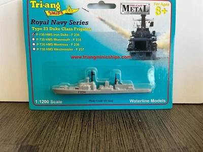 Fragata Tri-ang Ships Mimic Diecast Tipo 23 Clase Duke HMS Iron Duke - F234 Foto 1 de 2