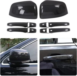 Manija lateral de la puerta y cubierta del espejo retrovisor embellecedor para Dodge Durango 11+ fibra de carbono - Imagen 1 de 13