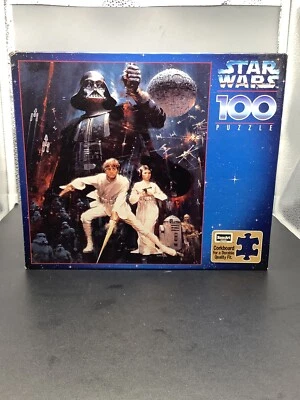 Rompecabezas de 100 piezas Star Wars Luke Princess Leia Darth Vader droides arte rosa corcho Foto 1 de 3