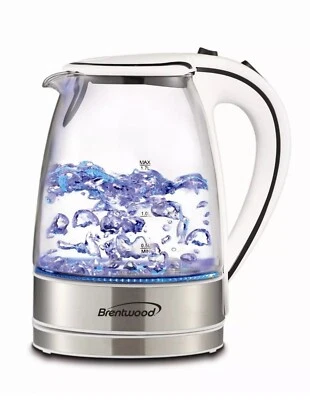 BRAND NEW Brentwood 1.7 Liter KT-1900 Royal Glass Electric Tea Kettle (White) - Image 1 of 4
