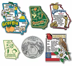 Georgia Six-Piece State Magnet Set by Classic Magnets, Includes 6 Designs - Picture 1 of 5