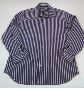 Peter Millar Men's Button Down Dress Shirt Purple Multi Stripped Long Sleeve L - Picture 1 of 3