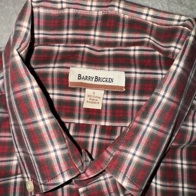Barry Bricken Men's Long Sleeve Button Down Red Check Shirt Size L Large - Image 1 of 4