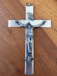 LATE 1700's, ITALIAN STERLING SILVER CRUCIFIX 5 1/2" X 3 5/8" - Picture 1 of 12