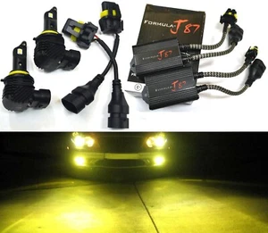 LED M10 Canceler 9005 HB3 3000K Golden Two Bulb Head Light High Beam Replace Fit - Picture 1 of 12