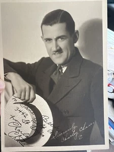 Foto autografiada personalizada de 1920 estrella de cine mudo comediante Charley Chase - Imagen 1 de 4