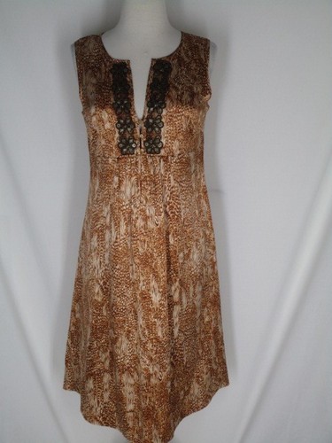 OFF WHITE Abito Beth Bowley marrone dorato bianco sporco seta raso 2 paillettes opache orlo