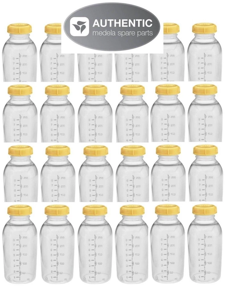 Medela Breastmilk Collection Storage 8 Oz Feeding Bottles Set with Lid